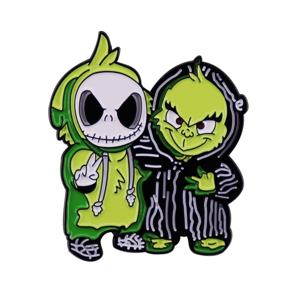 Jack Skellington Grinch Enamel Pin Brooch Badge Lapel Nightmare Before Christmas